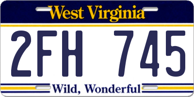 WV license plate 2FH745