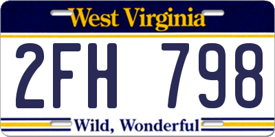 WV license plate 2FH798