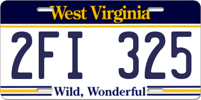 WV license plate 2FI325