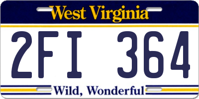 WV license plate 2FI364
