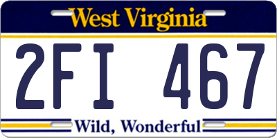 WV license plate 2FI467