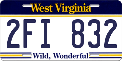 WV license plate 2FI832