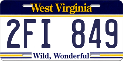 WV license plate 2FI849