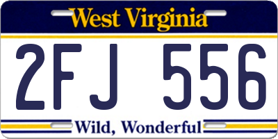 WV license plate 2FJ556