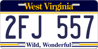 WV license plate 2FJ557