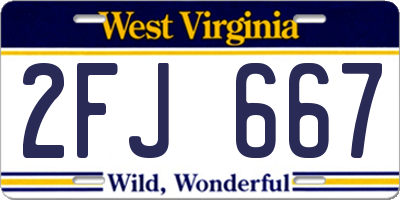 WV license plate 2FJ667