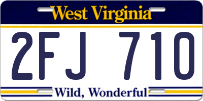 WV license plate 2FJ710