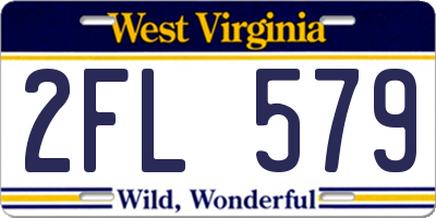 WV license plate 2FL579