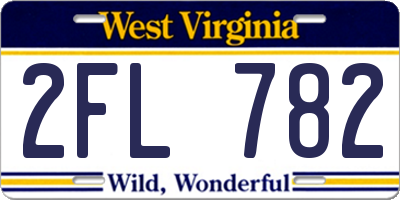WV license plate 2FL782