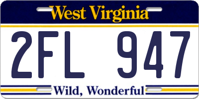 WV license plate 2FL947