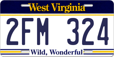 WV license plate 2FM324