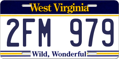 WV license plate 2FM979
