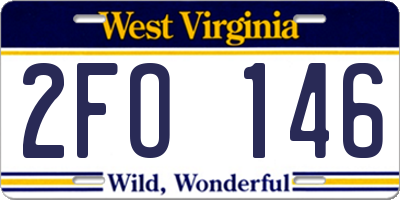 WV license plate 2FO146