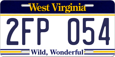 WV license plate 2FP054