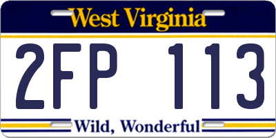 WV license plate 2FP113