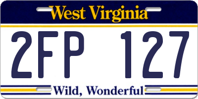 WV license plate 2FP127