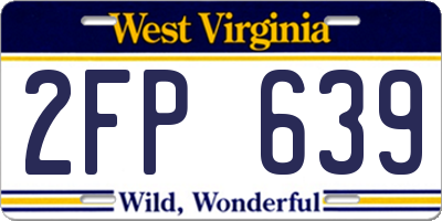 WV license plate 2FP639