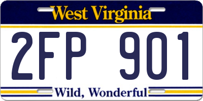 WV license plate 2FP901