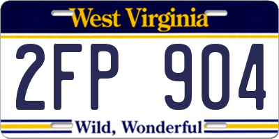 WV license plate 2FP904
