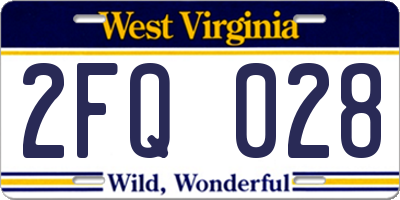 WV license plate 2FQ028