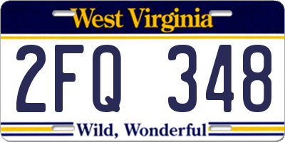 WV license plate 2FQ348