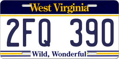 WV license plate 2FQ390
