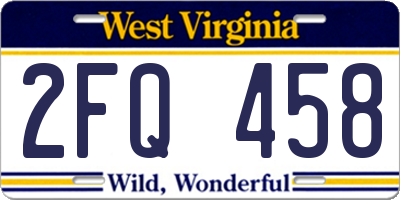 WV license plate 2FQ458