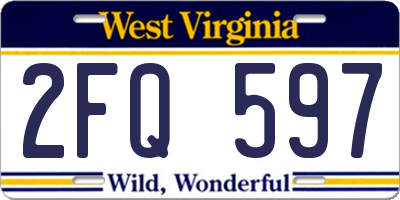 WV license plate 2FQ597