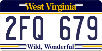 WV license plate 2FQ679