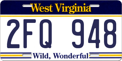 WV license plate 2FQ948