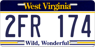 WV license plate 2FR174