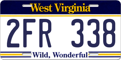 WV license plate 2FR338