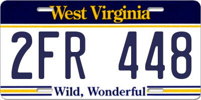 WV license plate 2FR448