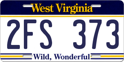 WV license plate 2FS373