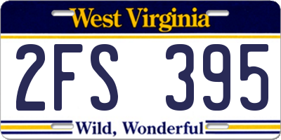 WV license plate 2FS395
