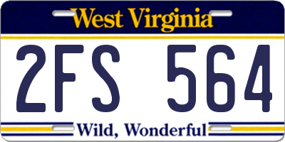 WV license plate 2FS564