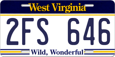 WV license plate 2FS646