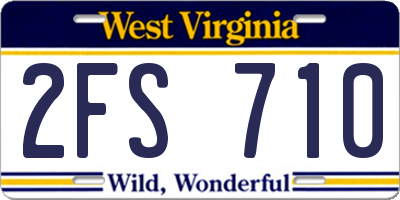 WV license plate 2FS710