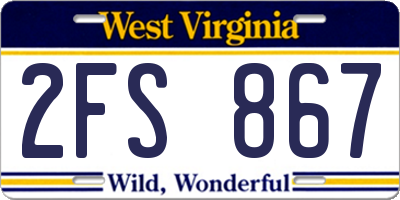 WV license plate 2FS867