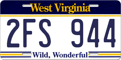WV license plate 2FS944