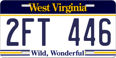 WV license plate 2FT446