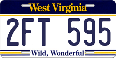 WV license plate 2FT595