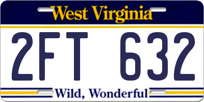 WV license plate 2FT632
