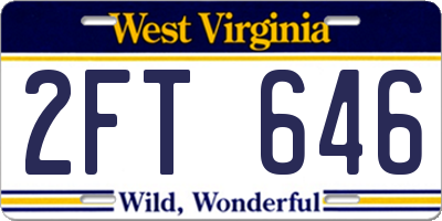 WV license plate 2FT646
