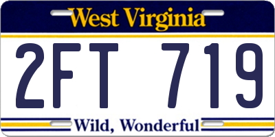 WV license plate 2FT719