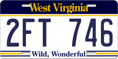 WV license plate 2FT746
