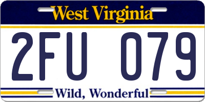 WV license plate 2FU079