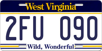 WV license plate 2FU090