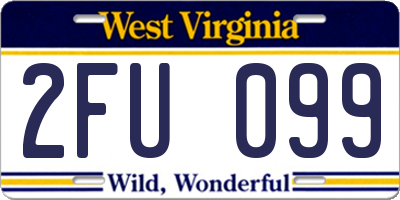 WV license plate 2FU099
