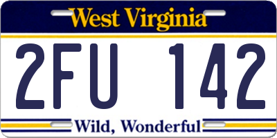 WV license plate 2FU142